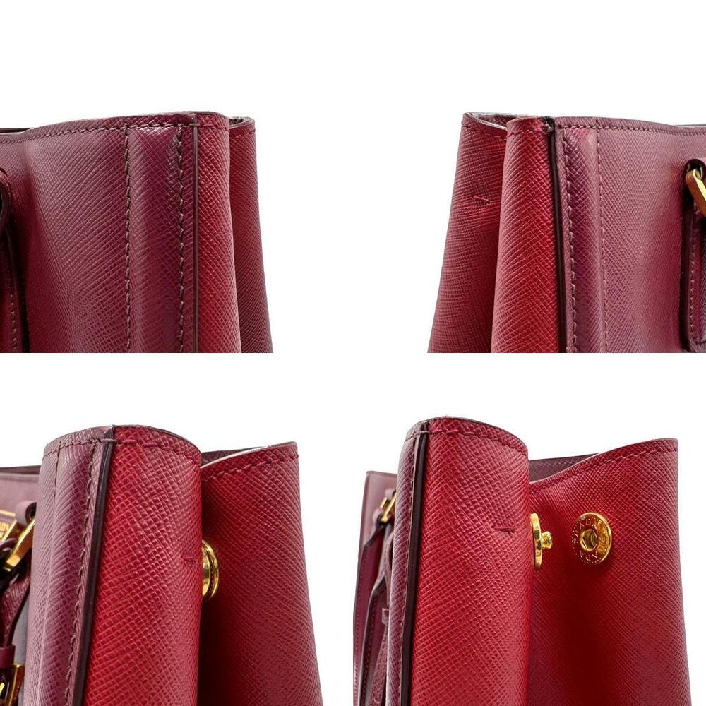 Prada handbag Lux shoulder bag Bordeaux Red Purple leather - Picture 3 of 4